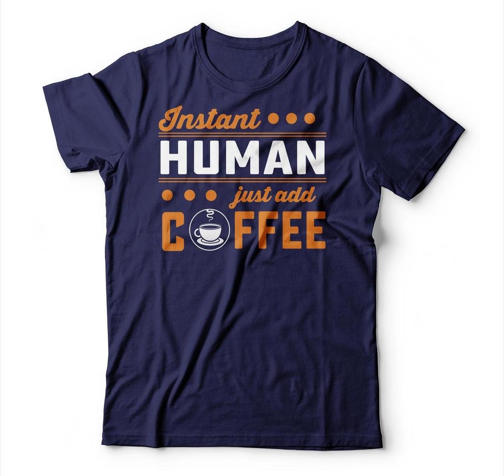 Instant Human Coffee TShirt Mens Tracksuit Cotton Casual Sportswear Crew Neck Pullover Short Sleeve Fashion Summer Streetwear