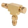 Tee Adapter Fitting 4AN 1 8in NPT BSP Brass Perfect Sealing for Turbo Oil Feed Pressure Sensor