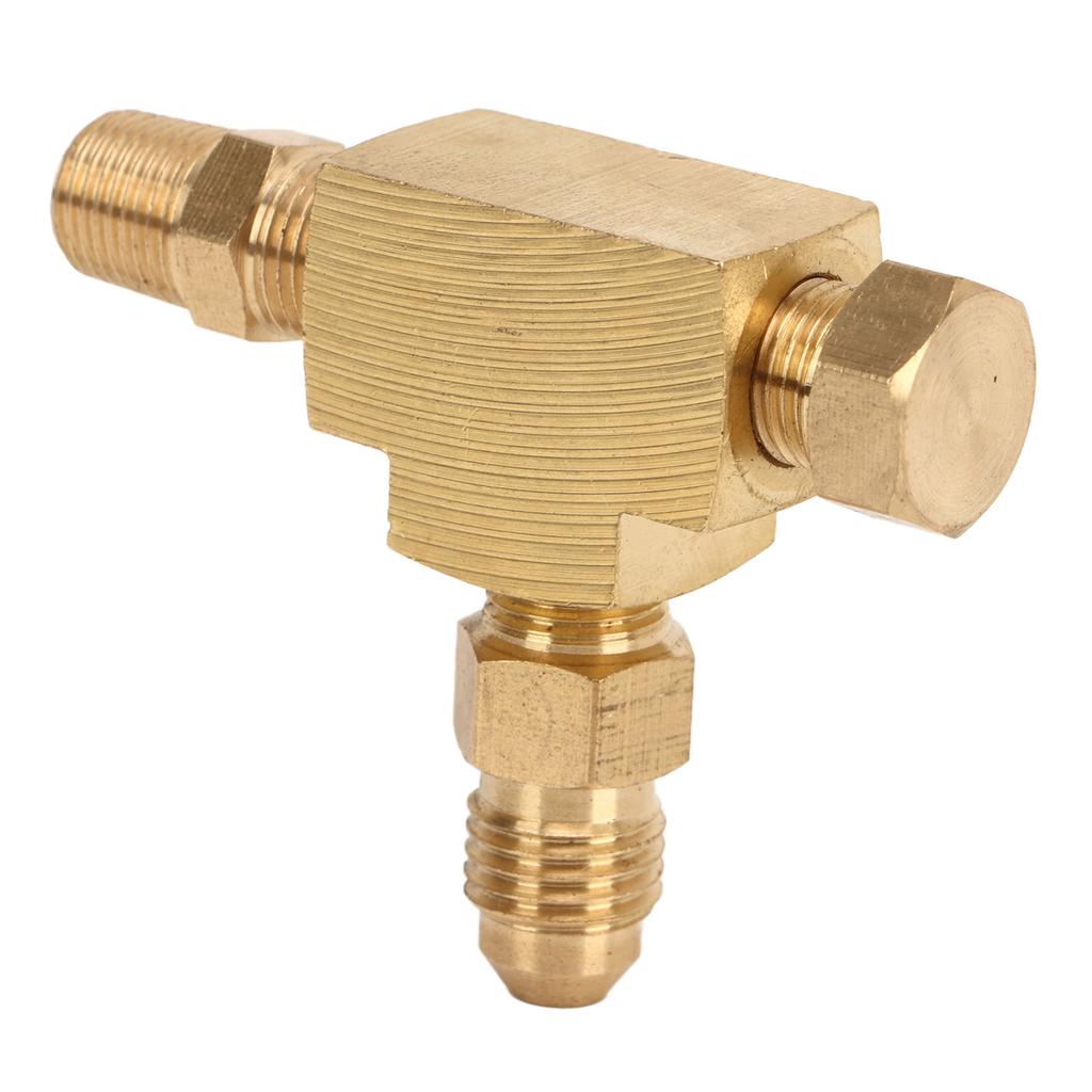 Tee Adapter Fitting 4AN 1 8in NPT BSP Brass Perfect Sealing for Turbo Oil Feed Pressure Sensor
