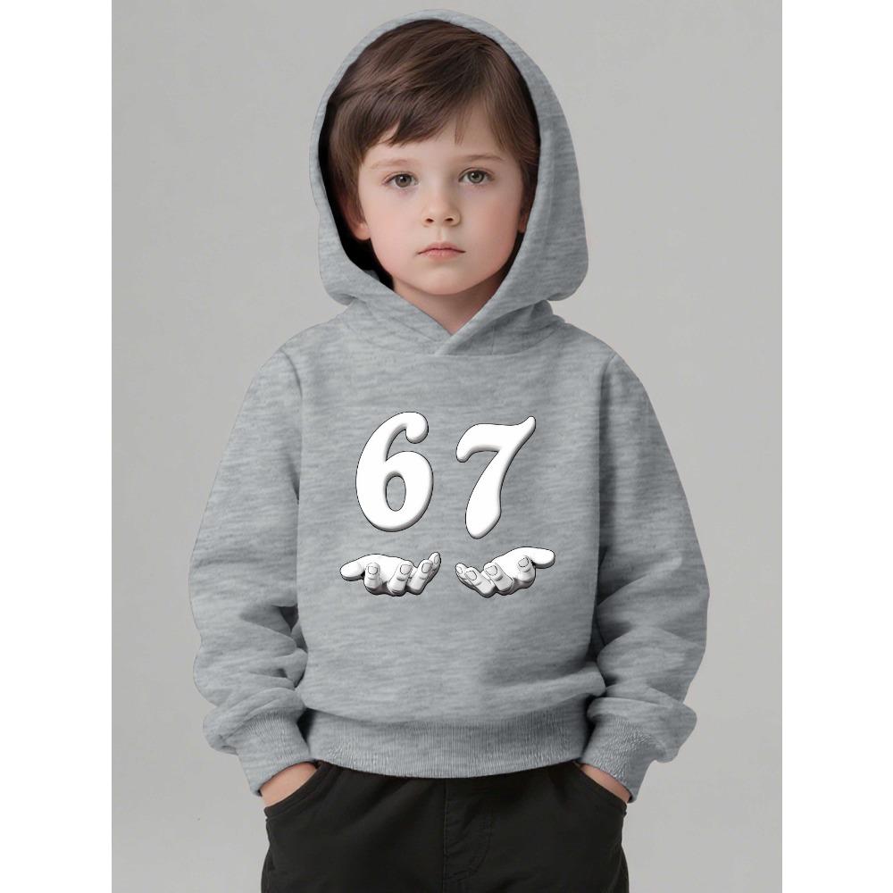 Unisex Graphic Fun 67 Men's Hooded Pullover Sweater Long-sleeved Stylish Street Style Long-sleeved Women Clothing Top
