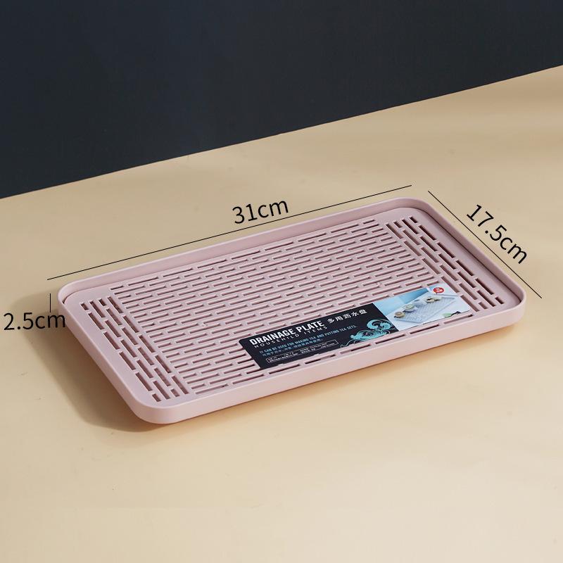 Double-Layer Plastic Draining Tray: Durable Household Tea, Bowl & Chopstick Storage Rack