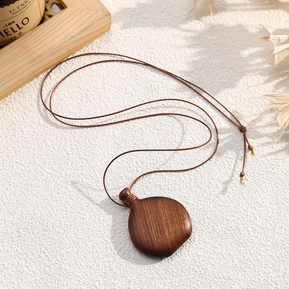 LATS Wooden Water Bottle Pendant Necklace for Women Fashion Sweater Chain Fashion Jewelry Gift Accessories