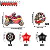 8pcs Racing Party Set Motocross Helmet Racing Tire Aluminum Foil Balloon Birthday Wedding Biyedianli Theme Party Supplies