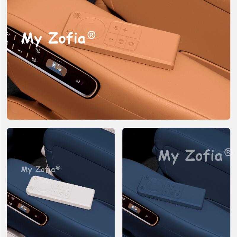For ZEEKR 9X 2025 2026 Car TV Remote Control Silicone Protective Cover Tray Interior Second-row Rear Storage Box Accessories