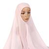 Fashion Chiffon Instant Scarf With Adjustable Inner Caps Set For Woman Muslim Scarf Hijab  Lady Headband Wrap Easy To Wear Shawl