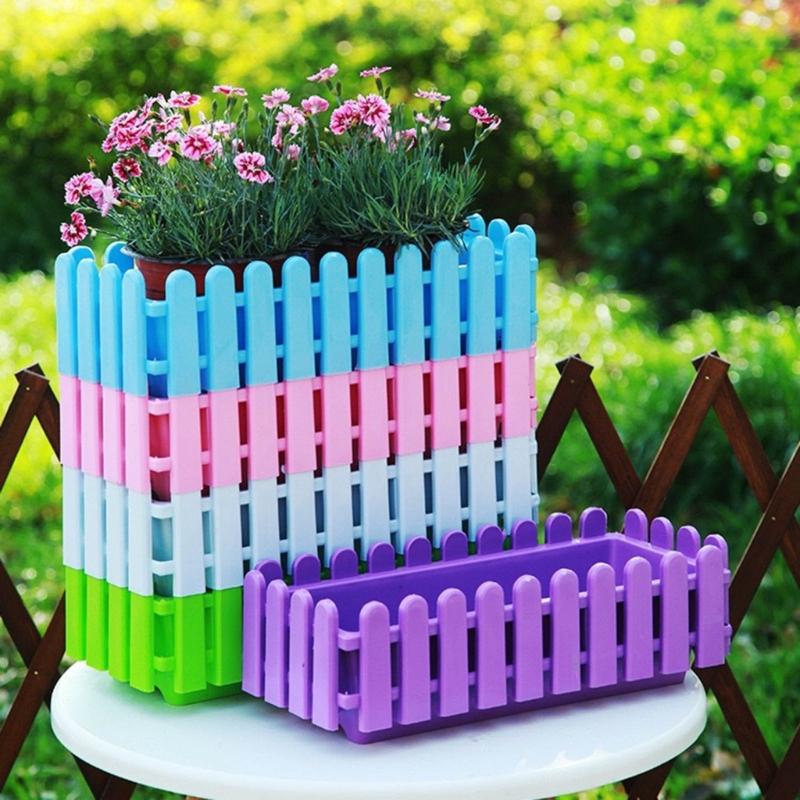Exquisite Fence Shape Plant Pot Window Flower Box Outdoor Planter Box Planting Fencing Railing Decoration Accessories