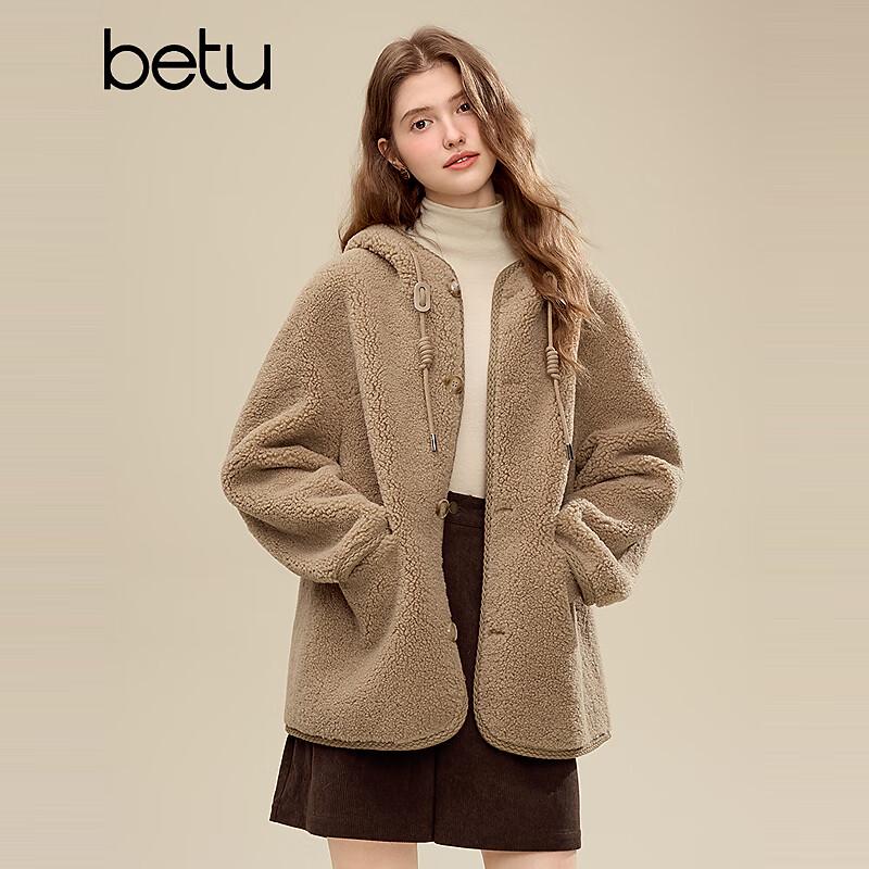 Betu Women's 2025 Winter Hooded Webbing Trim Jacket