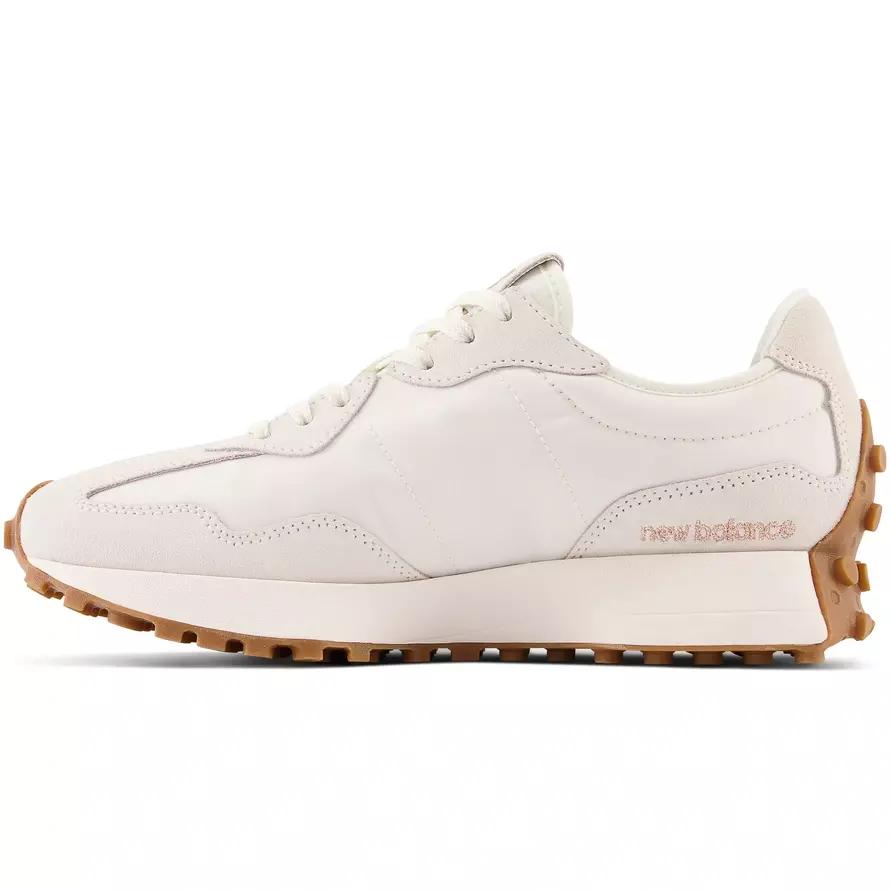 Women's New Balance 327 Sneakers Beige Leather Sports Shoes (WS327PJ)