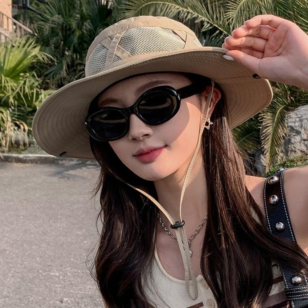 Summer Wide Brim Bucket Hat Adjustable Safari Sun Cap Foldable Western Cowboy Hat  Outdoor