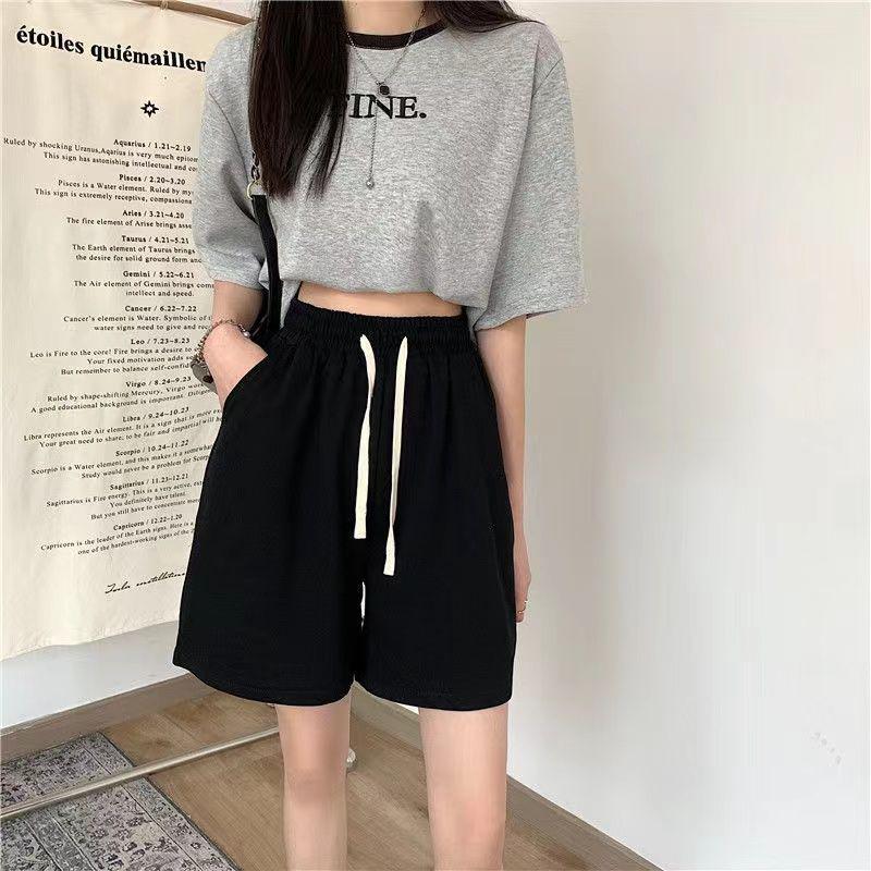 Women's High-Waisted A-line Casual Sports Shorts - Petite, Loose-Fit, Trendy Summer Style