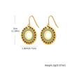 Vnox Stainless Steel Colorful Shell Luxury Earrings For Women Flower Edge Droplet Round Geometric Dangle Drop Earrings Jewelry
