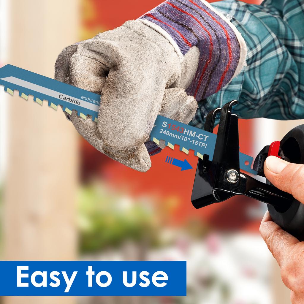 3Pcs Reciprocating Saw Blade 240mm Tungsten Carbide Teeth Saber Saw for Continuous Cutting in Masonry Concrete Saber Saw Blade