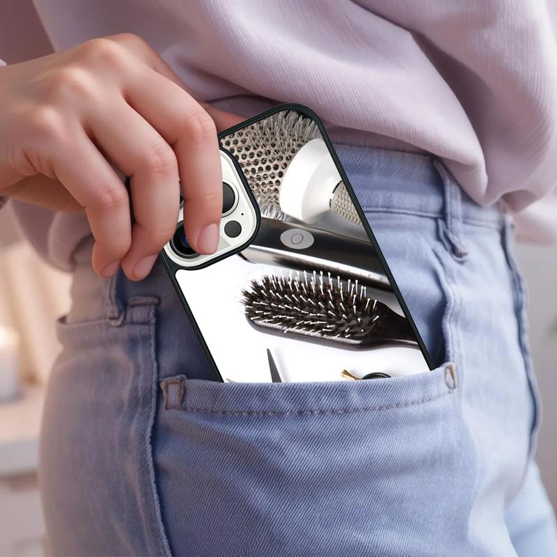Scissors and Combs Barber Shop Hair Stylist Phone Case For iPhone 17 Air 15 16e 14 13 Pro Max Coque 12 11 Pro Max PLUS cover