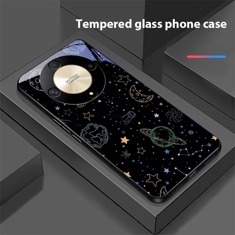 Astronaut Planet For Honor Magic 6 50 70 90 Lite X7b 200 Pro Nova 10 Nova 5T X6 P30 Pura 70 Ultra Tempered Glass Phone Case