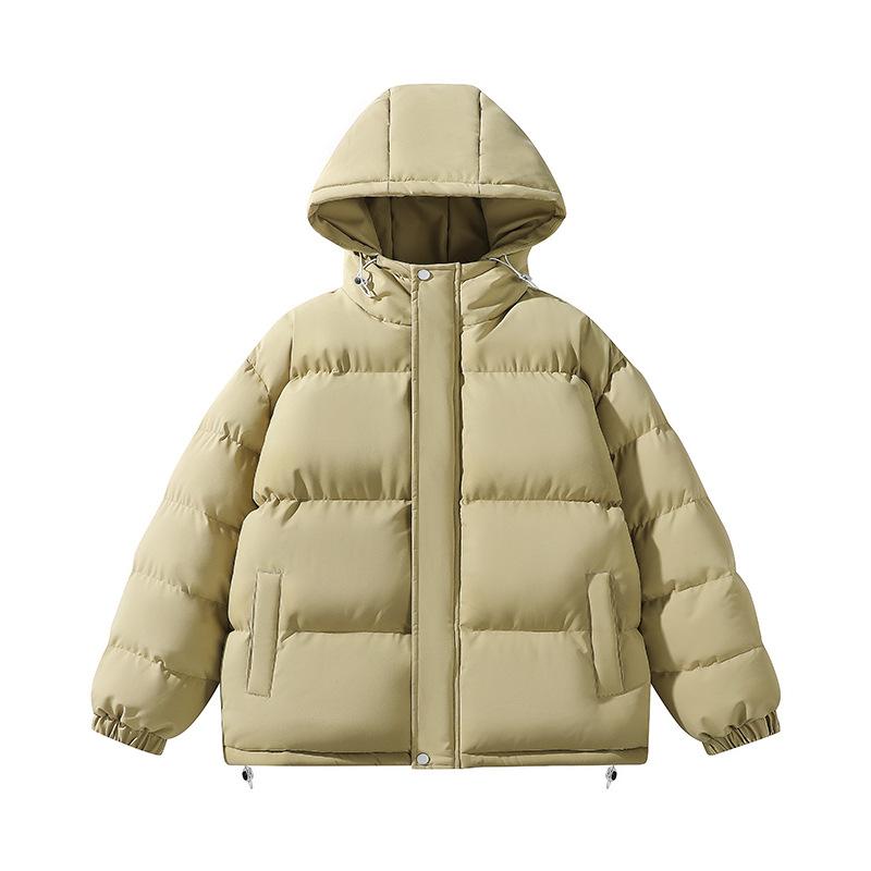 Winter Cotton Clothes Men and Couples with the Same Hooded Bread Clothes Casual Solid Color Thickened Warm Trendy Brand Loose Fashion