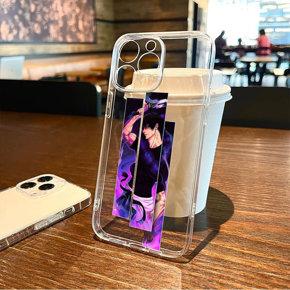 J-Jujutsu K-Kaisen T-Toji F-Fushiguro Phone Case For iPhone17,16,15,14,13,12,11 Plus,Pro Max Soft Transparent Cover