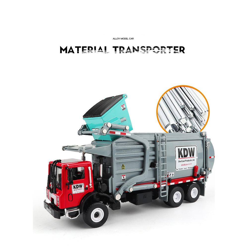 1/24 Scale Alloy Transporter Garbage Vehicle Truck Diecast Car Model Toys Gift