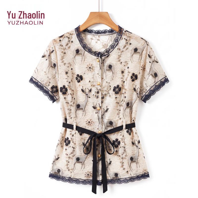 YUZHAOLIN Women s Summer Chiffon Short-Sleeve Blouse XL