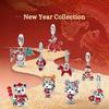 Série du Nouvel An Chinois en Cuivre Charms Rouges Adaptés au Bracelet à Breloques d'Origine Pendentif Dangle Bijoux DIY pour Femmes Cadeau