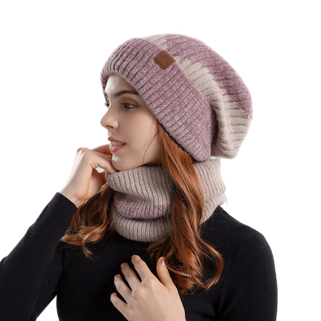 Warm Hat Neck Gaiter Combo Plush Furry Liner Stylish Windproof Thick Insulate Headwear for Men Women Trapper Hat