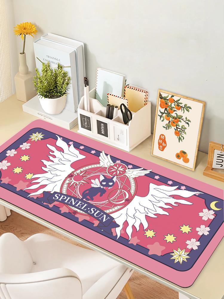 Podkładka pod mysz Magic Circle Magical Girl XL z pogrubionymi obszywanymi krawędziami i podpórką pod nadgarstek – urocza i idealna do użytku biurowego lub z laptopem.