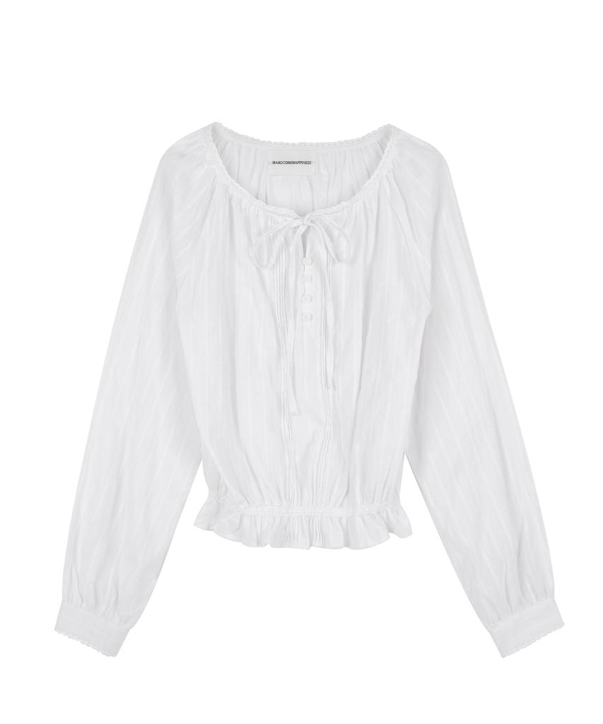 HARDCORE HAPPINESS Lovely Tie Pintuck Blouse
