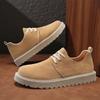 Mens Walking Shoes 2026 New Anti Suede Leather Thick Sole Snug Non Slip Wear-resistant Daily Commuting Sneakers for Man
