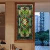 Stained Glass Window Privacy Films Decorative Static Clings Removable Sun Blocking Covering Colorful Window