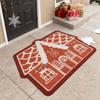 Yousheng Gingerbread House Christmas Rug Gingerbread Welcome Door Mat Christmas Non Slip Entrance Rug for Indoor Outdoor Bathroom Kitchen Decor