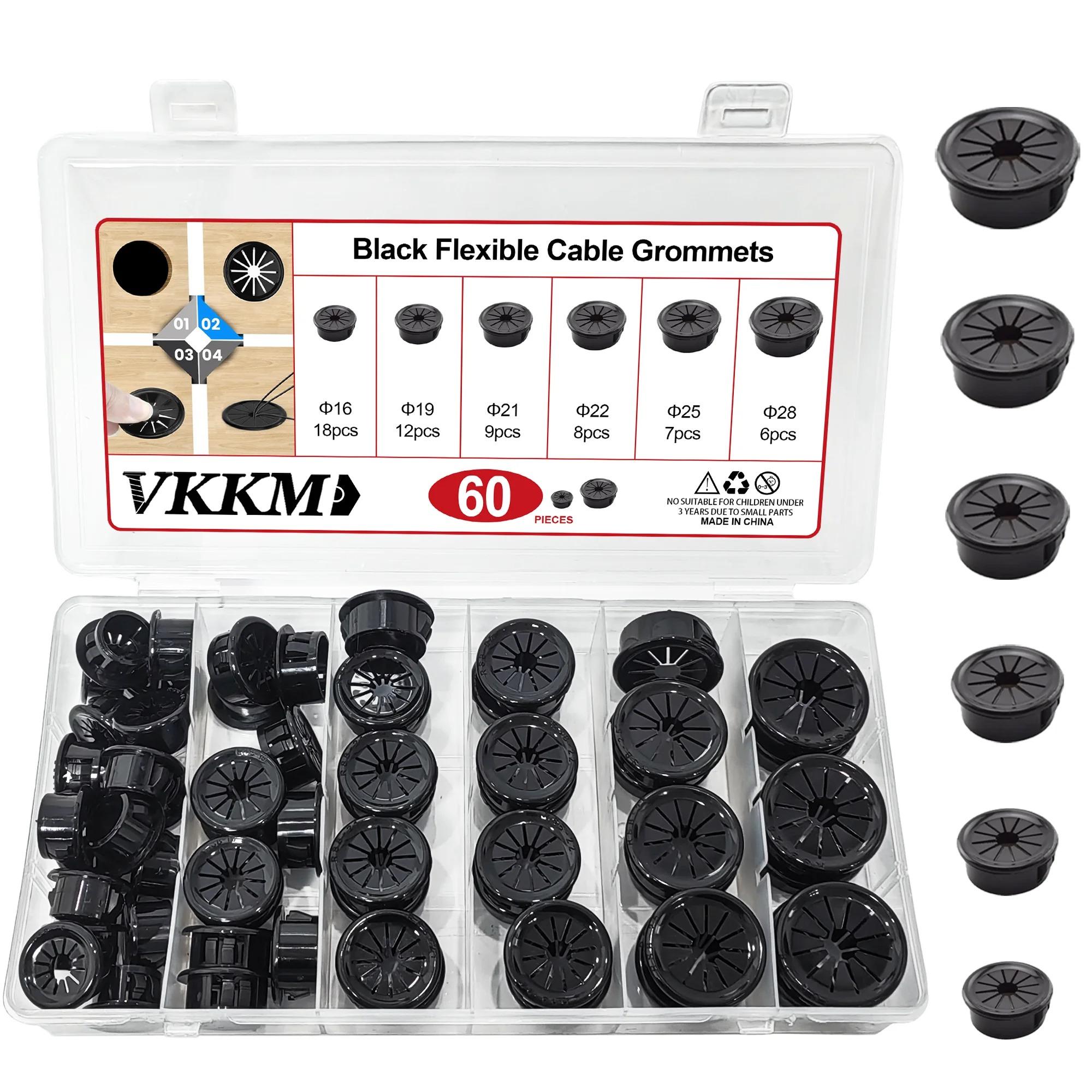 

75PCS Desk Cord Grommet Wire Hole Cover Line Outlet Port Threading Box Cover Cable Passing Box Office Table Cable Organizer