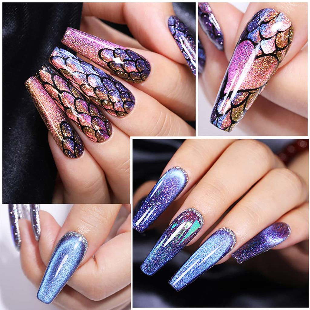 YIKOOLIN 3Pcs Cat Eye Magnet for Nails Gel Nail Polish Magnet Wand Nail Art Nail Polish Double-Headed Magnets Sticks Design Tool
