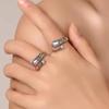 [Moonstone Bohemian Ring] Ladies' Bohemian Style Flower and Moonstone Ring - Adjustable, Retro Design, Versatile and Eye-catching