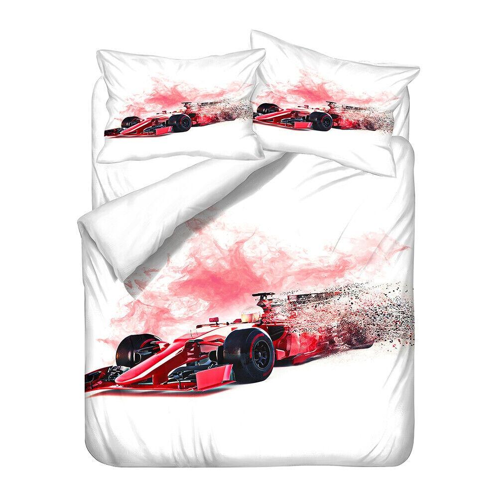 3D Printed Racing Bedding Set King Queen Bed Down Duvet Cover Pillowcase 2/3pc Speed Racing Bed Cover Teenagers Boys Men's Cover Gift