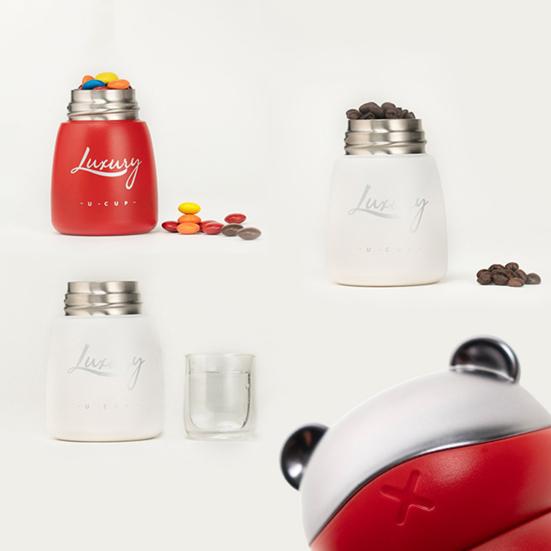 120ml Portable Cup Portable Leak-proof Wear-resistant Keep Warm Hanging Bear Cute Animal Shape Insulated Bottle