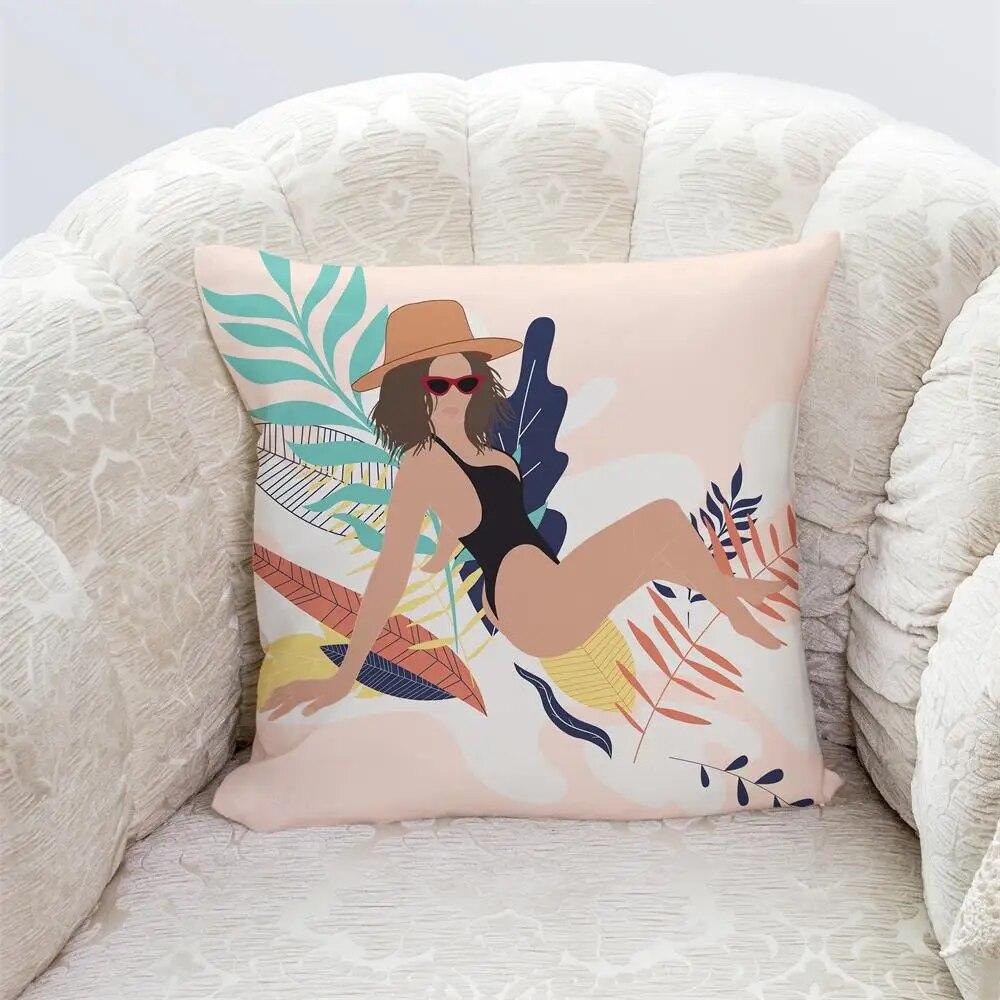 Bedroom Living Room Home Cushion Cover Geometric Abstract Pillowcase Modern Office Decor
