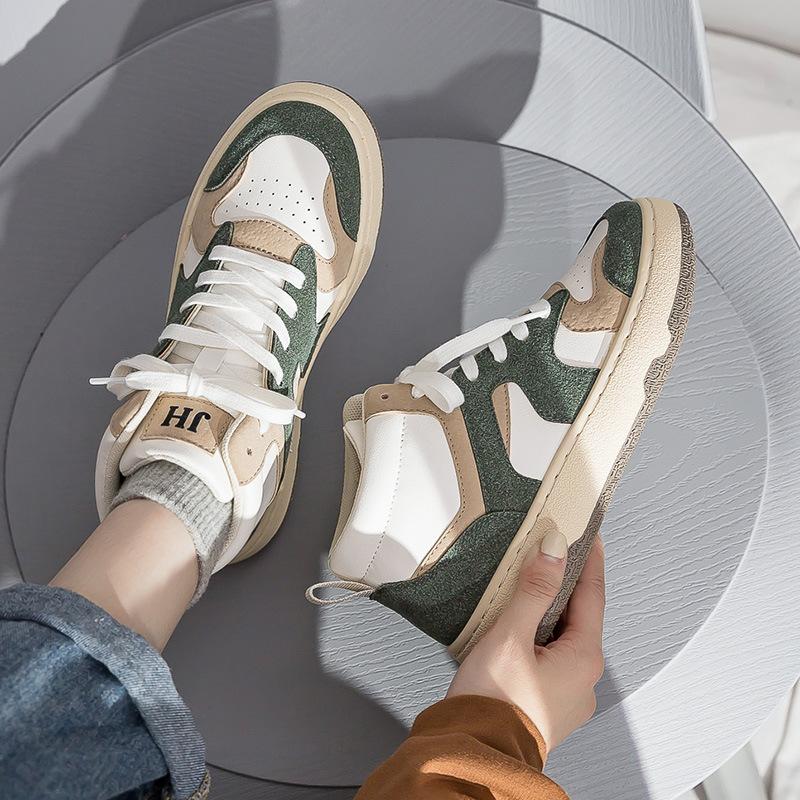 

Ретро женские кроссовки Dexun с высоким верхом 2021 осень новая корейская версия студенческие повседневные универсальные спортивные белые туфли кеды прилив 35