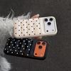 Korean fashion down jacket with black and white polka dots suitable for iPhone 17 17 Pro 17Promax 16 15 14 13 Promax back cover