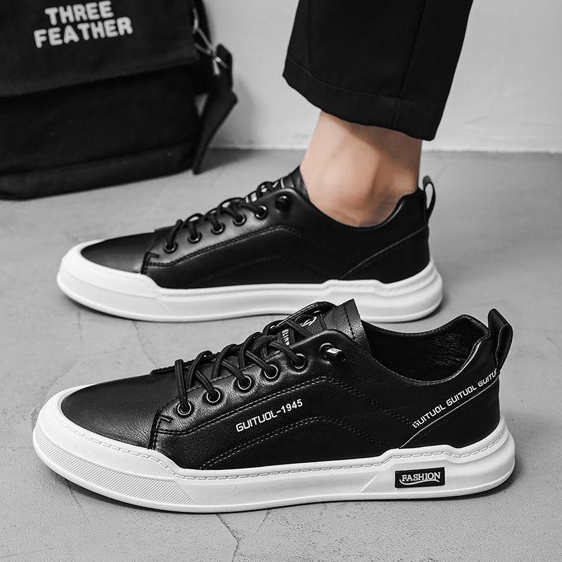 

Мужские низкие белые кеды для скейтбординга - Слипоны, Мягкая подошва, Повседневная весенне-летняя обувь 41 чёрный