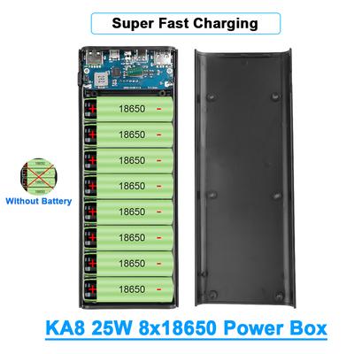 Super Fast Charge Power Box 20000mAh Akkulade-Aufbewahrungsbox Shell 8x18650 Power Bank Case 9V 25W ohne Akku für iPhone