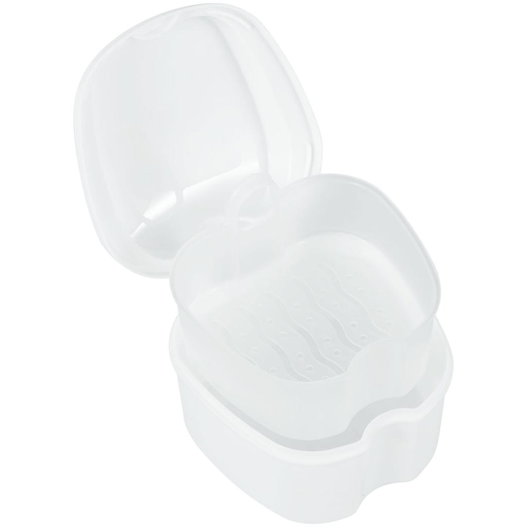 Denture Case Denture Bath Box False Teeth Storage Box with Rinsing Basket Portable False Teeth Storage Case Oral Hygiene Supply