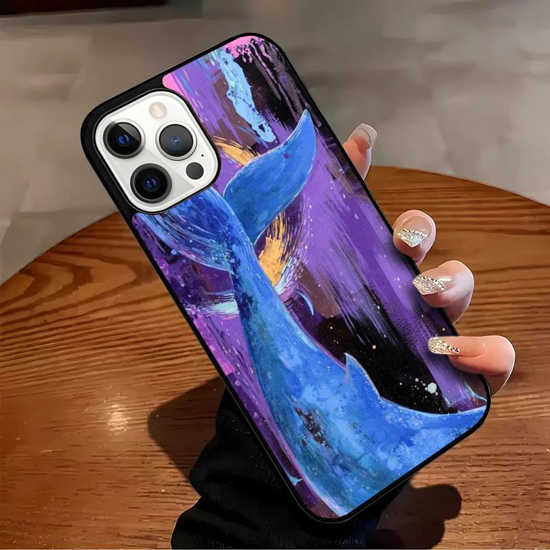 Beautiful Blue Whale Painting Phone Case For iPhone 17 Air 16 15 14 13 12 11 Pro Max Max Plus Bumper Case Cover