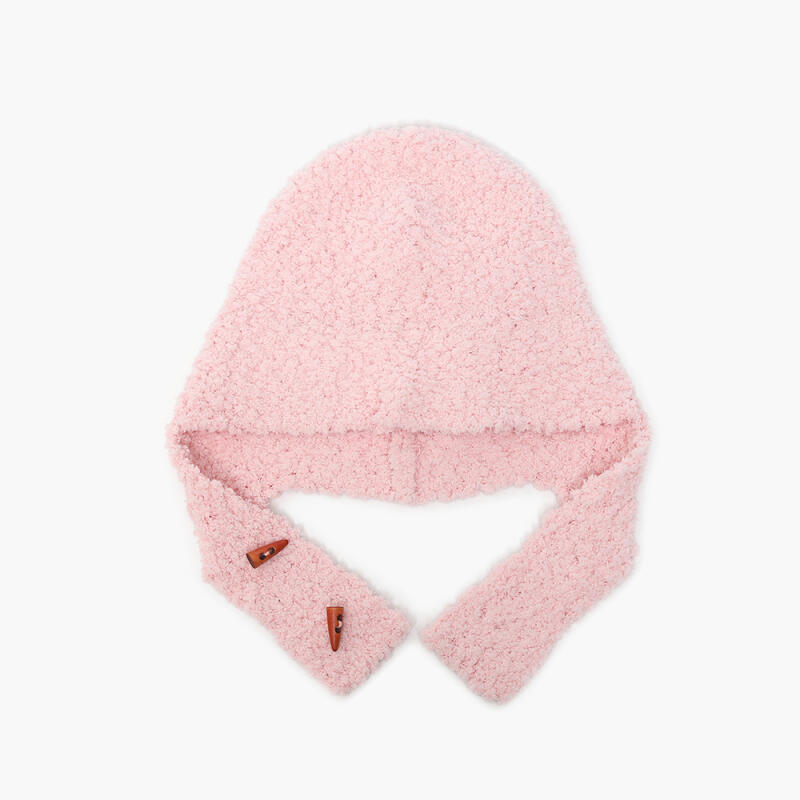 Women s Tteokbokki Button Casual Poggle Beanie pink