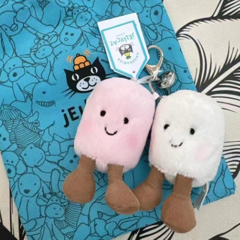 2 Stijlen Pluche Katoen Kat Snoep Tweekleurig Schattig Zacht Tweekleurig Sleutelhanger Tas Hanger Pluche Tas En Auto Decoratie Verjaardagscadeau blue