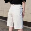 Women's High-Waisted Denim Shorts: Summer Solid Color, Trendy Design, Plus Size, Loose Fit, Straight Leg
