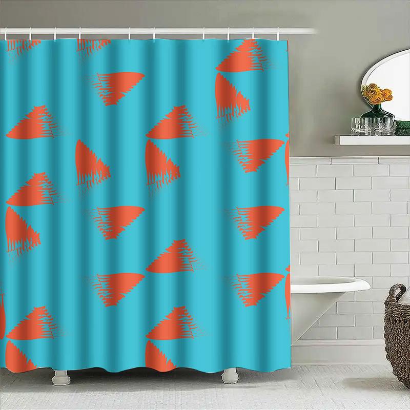 Luxury Solid Orange Shower Curtain Waterproof Bathrooms Decor Modern Home Bathroom Accessories With 12 Hooks