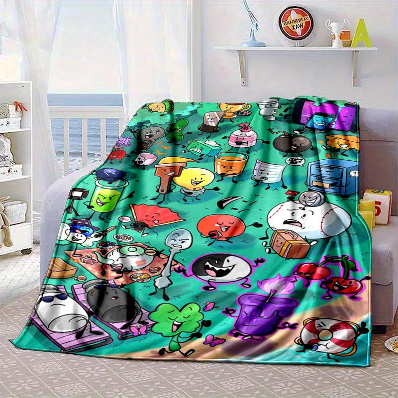 Colorful Dream Island Collage Blanket Flannel Blanket for bed, sofa, Camping, Hiking, Picnic Essentials, gift for family Fan gifts