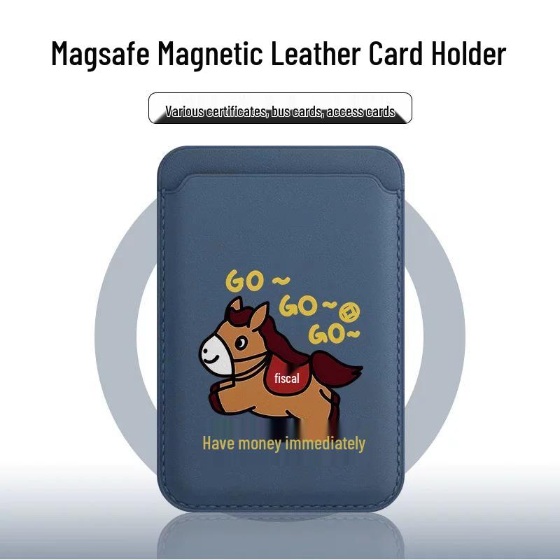 

Быстрый доступ Магнитный кожаный держатель для карт MAGSafe для телефонов Apple Single Card Holder