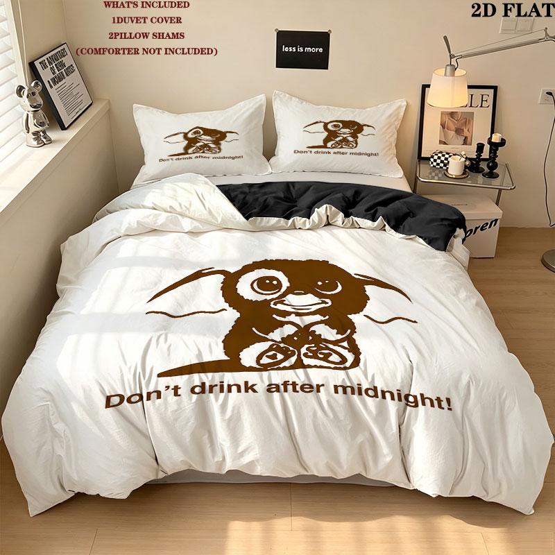 Gizmo Gremlins Pattern Bedding Quilt Set Quilt Cover Pillowcase Home Birthday Gift(1 * duvet cover + 2 * pillowcase, without core)