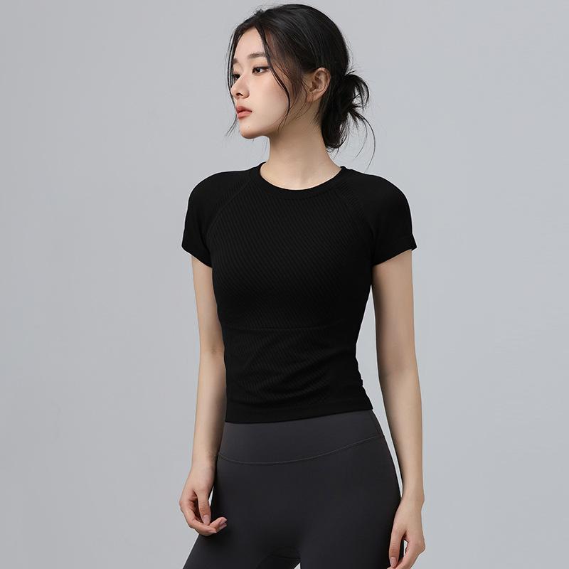 Women's Slimming Yoga Suit: Short Sleeve, Round Neck, Breathable Fitness & Running T-Shirt
