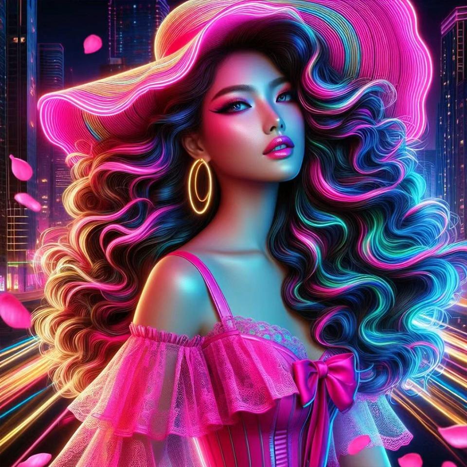 5DDIY Diamond Embroidery Fashion Sexy Women's Painting Mosaic Jewelry Cross Embroidery Round Hat Girl Home Decoration